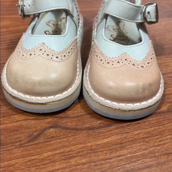 Petit Shoes Sz 4.5 Saddle Oxford w/Strap Made in Spain Leather Pink & Blue - Picture 8 of 11